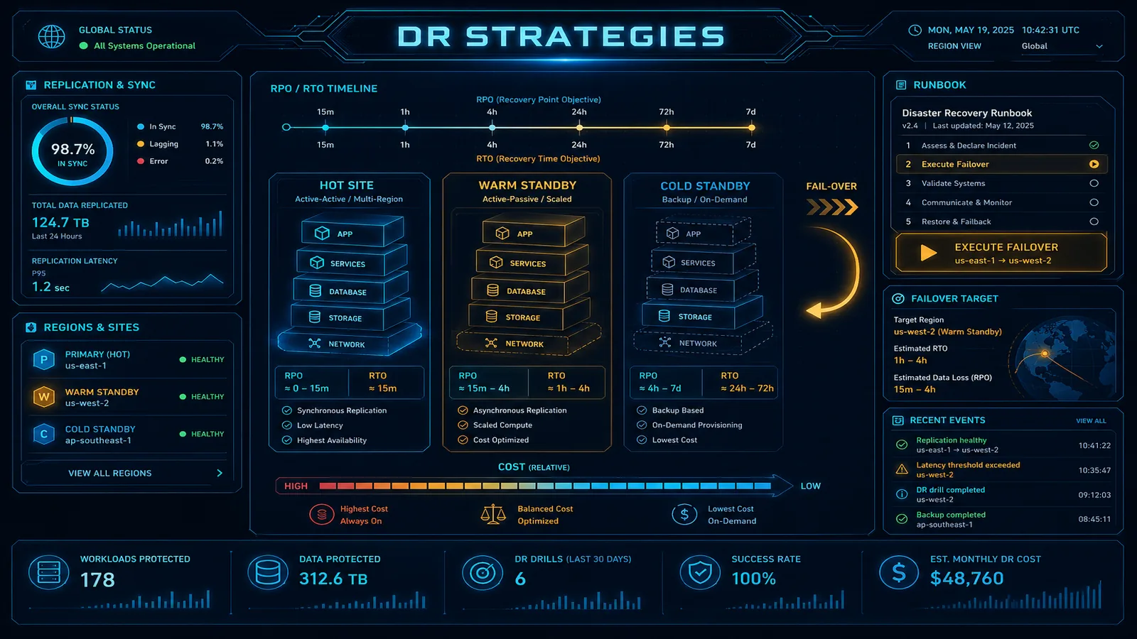 AWS Disaster Recovery: Pilot Light vs Warm Standby vs Multi-Site